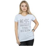 AC/DC Women's Just Keep On Breaking The Rules Cotton T-Shirt in Grey | Size: 2XL AC/DC Grey 2XL