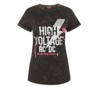 AC/DC Womens/Ladies High Voltage Acid Wash T-Shirt NS4633