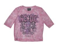 AC/DC Women's Plug Me In Mesh Short-Sleeved Crop Top in Pink | Size: Large AC/DC Pink L