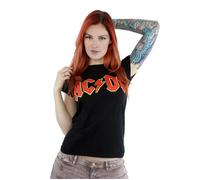 AC/DC Women's Red Logo Cotton T-Shirt in Black | Size: XS AC/DC Black XS