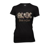 AC/DC T-Shirt Rock Or Bust Short Sleeves Women's X-Small Black