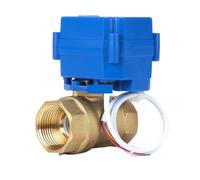 AC/DC9-24V DN15 DN20 DN25 3 Wires 2 Control Brass Two Way Electric Ball Valve Motorized for Water(DN15)