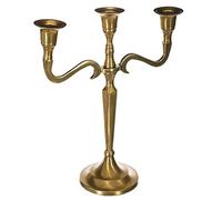 AC-Déco Candle Holder with 3 Heads, L 22.5 x H 27 cm, Gold