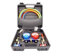 AC Diagnostic Manifold Gauge Set HVAC Refrigerant Charging Gauges With 5FT Hoses Adjustable Quick Coupler Real-time detection(SET B)