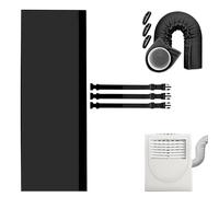 AC Exhaust Hose Insulation Sleeve - 140cm Long, Thick 3-Layer Cover for 5-6.26" Easy Wrap-On Design with Bands(Black)