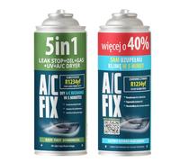 AC FIX 5-in-1 - R1234yf + 2 in 1 Refrigerant for Car Air Conditioning with Oil, Sealant, UV Dye, Desiccant - Quick Application - Protects the Compressor