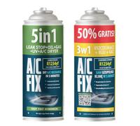 AC FIX 5-in-1 - R1234yf + 3 in 1 Refrigerant for Car Air Conditioning with Oil, Sealant, UV Dye, Desiccant - Quick Application - Protects the Compressor