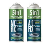 AC FIX 5-in-1 - R1234yf x2 Refrigerant for Car Air Conditioning with Oil, Sealant, UV Dye, Desiccant - Quick Application - Protects the Compressor