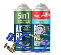 AC FIX 5-in-1 - R134a + R134a XL + Hose, 470g Refrigerant for Car Air Conditioning with Oil, Sealant, UV Dye, Desiccant - Quick Application - Protects the Compressor