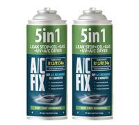 AC FIX 5-in-1 - R134a x 2 470g Refrigerant for Car Air Conditioning with Oil, Sealant, UV Dye, Desiccant - Quick Application - Protects the Compressor