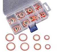 AC Gasket Assortment Kit 30 pcs for Automotive Air Conditioning Compressor Port Seal Washer with High Stability and Wear Resistance(Red)