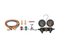 AC Gauge Set, AC Manifold Gauge Set for R410A R22 R134a R404A Refrigerant Vacuum Pump Manifold Gauge Kit Home Car Refrigerant Meter Refrigeration Air Conditioning Line Repair Tools