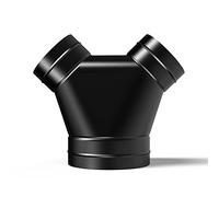 AC Infinity 3-Way Duct Splitter, 150x100x100mm Exhaust Pipe Splitter Y Connector, for Indoor Growing Tents Dryer Vent Hoses, 6"x4"x4"
