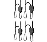 AC Infinity, Adjustable 1/8” Rope Hanger, Heavy-Duty Stainless Steel Gears Ratchets, 150 lbs Weight Capacity, 2 Pairs