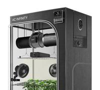 AC Infinity Advance Grow System 4x4, 4-Plant Kit 120x120x200cm, WiFi-Integrated Grow Tent Kit, Automate Ventilation, Circulation, Schedule Full Spectrum Samsung LM301H LED Grow Light, 2000D Mylar Tent
