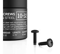 AC Infinity Carbon Steel 10/32 Rack Screws and Nylon Washers. 50-piece set for equipment server racks, enclosures, and cabinets.