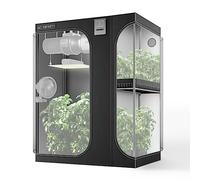 AC Infinity CLOUDLAB 864D 2-in-1 Advance Grow Tent 5x4, 150x120x200cm Thickest 2.5cm Poles, Highest Density 2000D Diamond Mylar Canvas, for Hydroponics Indoor Growing, 60"x48'x80"