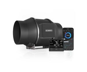 AC Infinity CLOUDLINE PRO T6, Quiet 150mm Inline Duct Fan with Temperature Humidity VPD Controller WiFi Integrated App Control Ventilation Exhaust Fan for Heating Cooling Grow Tents Hydroponics 6-Inch