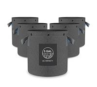 5-Pack 5 Gallon Heavy Duty Aeration Fabric Pots with Rings - For Low Stress Plant Training