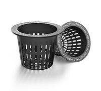 AC Infinity Net Cups 10cm Heavy Duty Garden Slotted Net Pots with Wide Lip Rims, 25-Pack Black Bucket Basket for Indoor Outdoor Growing, Orchids, Aquaponics, Hydroponics, 4-Inch