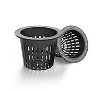 AC Infinity Net Cups 3-Inch, Heavy Duty Garden Slotted Net Pots with Wide Lip Rims, 25-Pack Black Bucket Basket for Indoor Outdoor Growing, Orchids, Aquaponics, Hydroponics