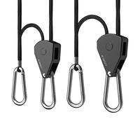 AC Infinity, Adjustable 1/8” Rope Hanger, Heavy-Duty Stainless Steel Gears Ratchets, 150 lbs Weight Capacity, 1 Pair
