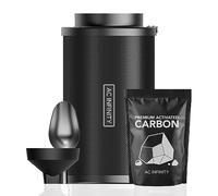 AC Infinity Refillable Carbon Filter Kit 200mm with Activated Carbon Refill | Odor Removal Air Scrubber For 20cm Inline Fan and Ducting, Reusable Charcoal Filter for Grow Tents, Grow Rooms, Hydroponics