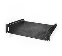AC Infinity Vented Cantilever 2U Universal Rack Shelf, 16" Deep, for 19” equipment racks. Heavy-Duty 2.4mm Cold Rolled Steel, 100lbs Capacity.