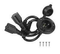 AC Mains Plug - 20A Waterproof Socket, For American Standard 125V Camper, For Boat Marine Trailer Yacht Camping Outdoor Battery Mobile Catering Cart and More