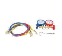 AC Manifold Gauge Set R134A, HVAC AC Refrigeration Kit, Professional Brass Gauges with 3 Tubes for R12 R22 R502, Pressure Measurement Tool for Air