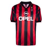 Score Draw AC Milan 1996 Retro Home Football Shirt Adults - Red S