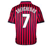 Score Draw AC Milan 2000 Centenary Shevchenko No 7 Retro Shirt Black/Red Large Polyester