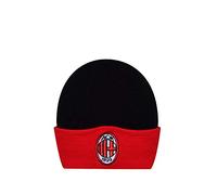 AC Milan 3R Unisex Contrast Flip Cap Winter Hat, black, red, One Size UK