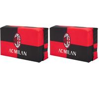 AC Milan Checkered Stadium Book Cushion, Unisex Adult, Red, Black, One Size (Pack of 2)