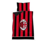 AC Milan Double Bed Sheet 200 x 150 cm + Cushion Cover 80 x 50 cm, 100% Cotton, Official Product