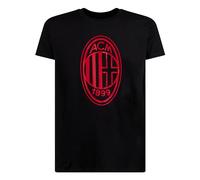 AC Milan GIL Men's Monochrome Big Crest Black T-Shirts, Crimson, M