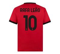 AC Milan Maglia Replica Stadio 14 Home Official Football Jersey 2023/24, Red/Black (Rafa Leão 10), XL