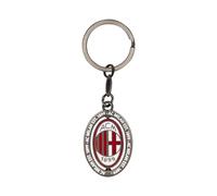 AC Milan - Keyring with Swivel Logo, Official AC Milan Key Holder Accessory, red/black, Taglia unica, Classic