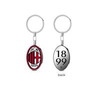 AC Milan lowell KEY RING MILAN STEEL UNISEX, Steel Red Black, Taglia unica