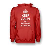 AC Milan Men's Keep Calm & Follow Hoody in Red | Size: 2XL AC Milan Red 2XL