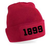 AC Milan Men's Milan 1899 Football Beanie Hat in Red AC Milan Red One Size
