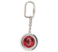 AC Milan Official Metal Football Spinner Keyring (One Size) (Silver/Red)