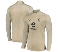 AC Milan Puma Prematch 1/4 Zip Top - Tan