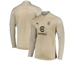 AC Milan Puma Prematch 1/4 Zip Top - Tan