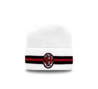 AC Milan ZeroPlayer Unisex Contrast Flip Cap Winter Hat, White, Black, Red, One Size UK