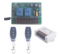 AC Motor Remote Control Switch, AC 90V 110V 220V 250V 10A Wireless Relay Receiver Controller with 2 Transmitters, Garage Door Opener Close, for Motor Move Forward and Reverse (2* Controller 433Mhz)