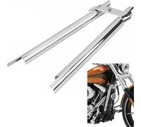 AC-MTORC Front Frame Down Tube Covers for Harley Softail Fat Boy Heritage Deluxe Springer Slim Standard Custom Cross Bones Breakout Night Train Deuce Blackline Convertible FLSTF FLSTN FLST (Chrome)