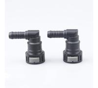 AC PERFORMANCE 90 Degree Fuel Quick Release Connector Female 1/2" Tube to Male 3/8" Barb Fit for Rubber Hose, Pack of 2