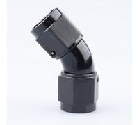 AC PERFORMANCE Aluminum 45 Degree -6 AN Female to 6AN Female One Piece Full Flow Hose Coupler Fitting AN6 Double Swivel Connector, Black