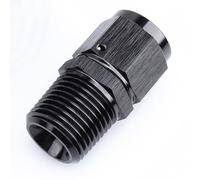 AC Performance Aluminum Straight Female -8 an Swivel to Male 1/2" NPT Thread Fuel Hose Fitting, Black